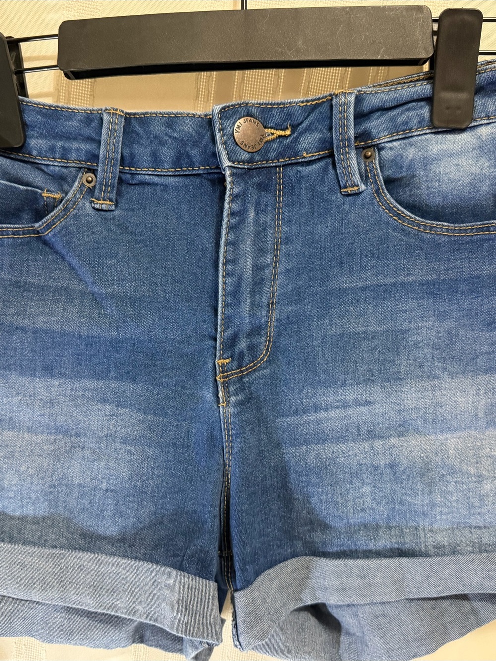 YMI Women's Blue High Waist Denim Shorts